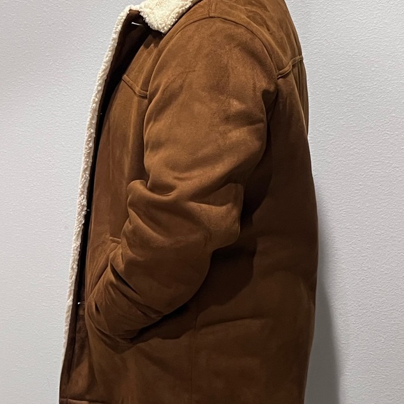 Calvin Klein Men's Tan Suede Bomber Jacket - Picture 3 of 8